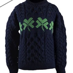 Brand New Navy Kid's Merino Wool Shamrock Sweater